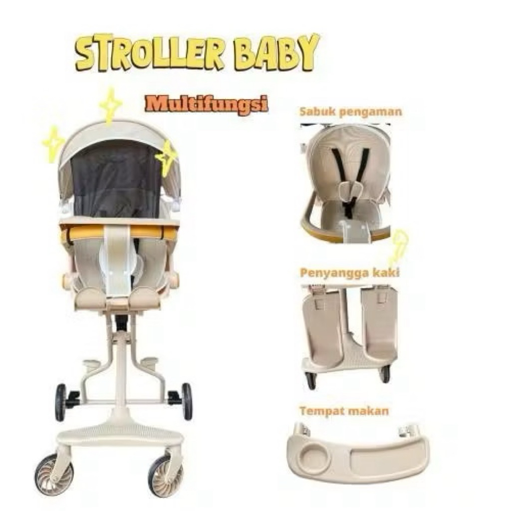 Magic Stroller Bayi Murah / Stroller Anak Kereta Bayi Dorong Roda 4 Baby Multi Fungsi