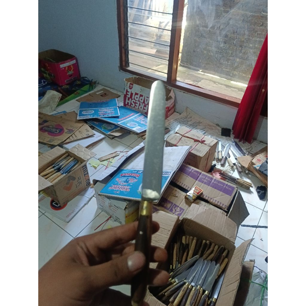 PISAU DAPUR BAJA KARAH KUNINGAN. || super tajam