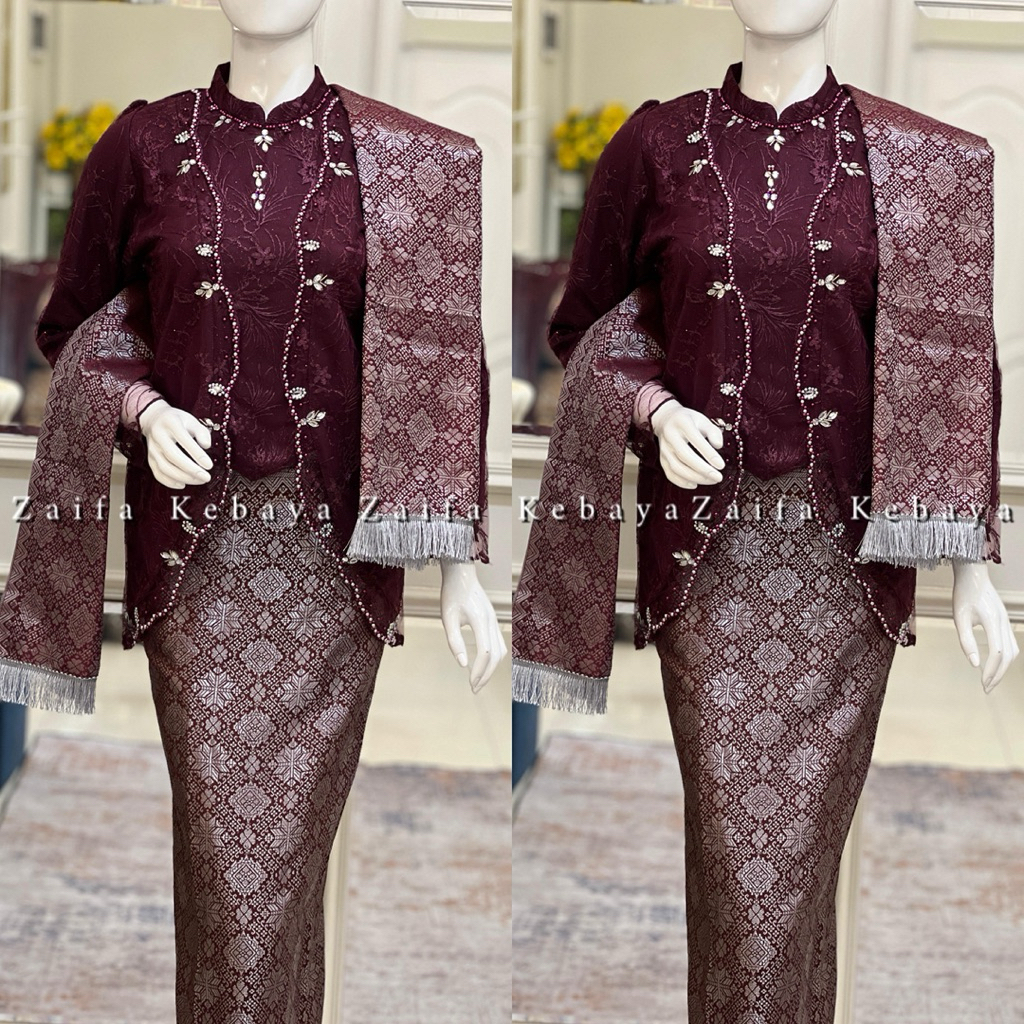 Setelan Kebaya Payet Modern - Set Kebaya Wisuda Modern - Kebaya Modern - Kebaya Set Songket - Kebaya