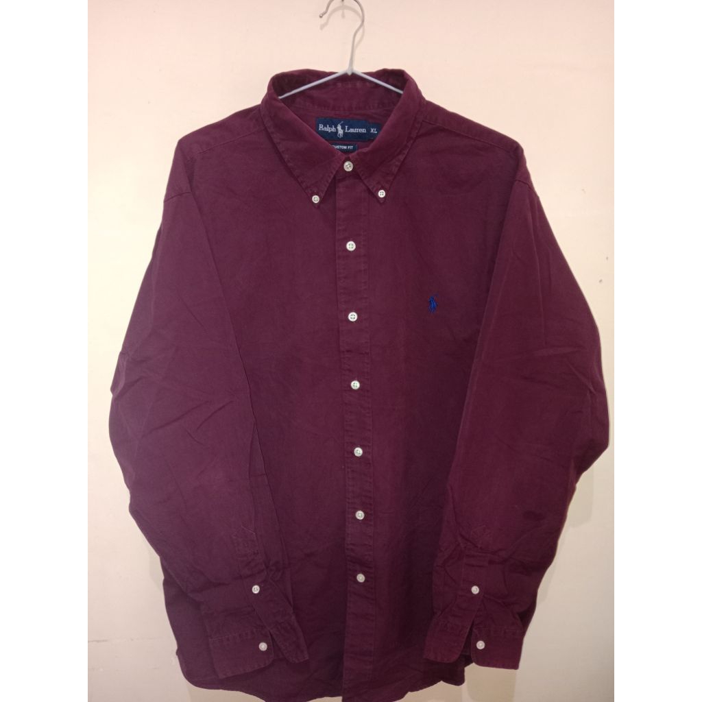 Kemeja Ralp Lauren Maroon Original