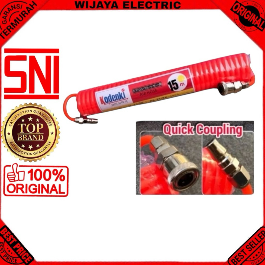 Selang rekoil 15 meter kodenki selang angin kompresor 15 meter selang spiral