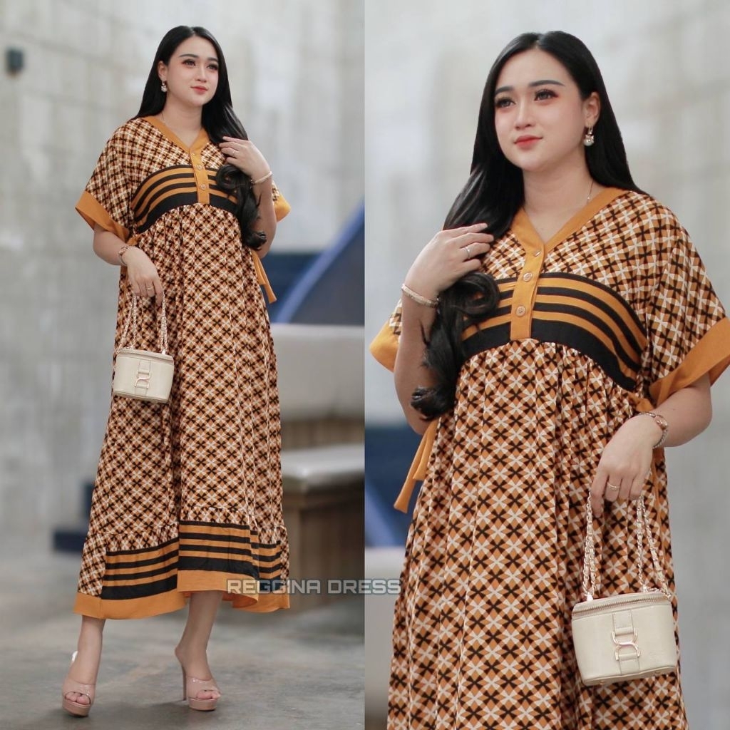 REGINA DRESS - Baju Dress Wanita, Baju Batik Pekalongan, Gamis, Daster Batik, Baju Busana Muslim