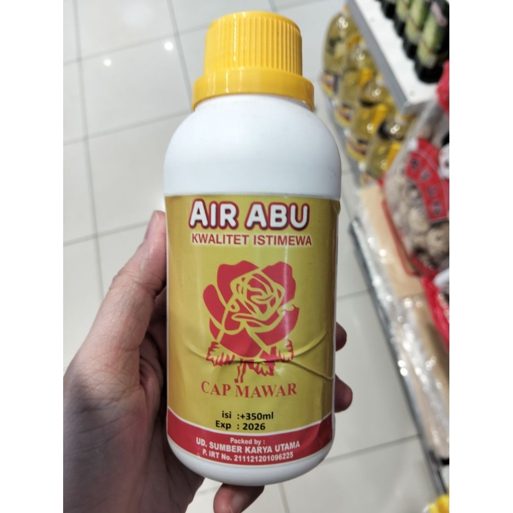 Air Abu Cap Mawar 350ml / Air Abu Premium / Bahan Kwecang Bacang / Air Alkaline