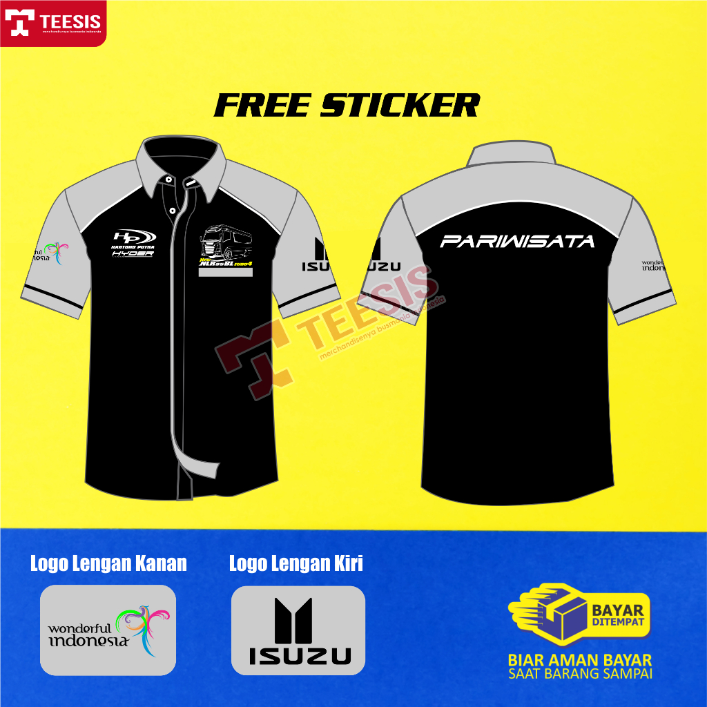 Kemeja Baju Hem Bus Bis Mania Bismania ELF Giga HYDER Hartono Putra Pariwisata