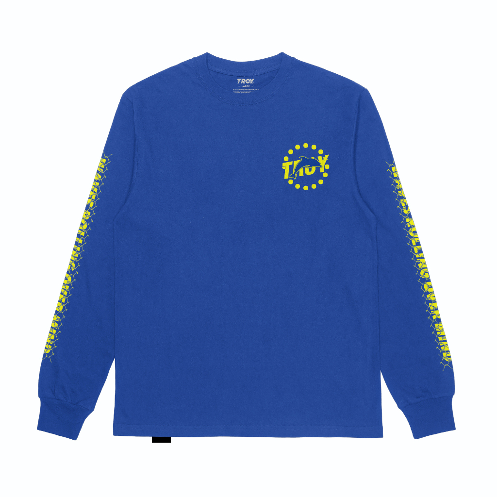 Troy Company Longsleeve Tshirt Benhur Waves - Kaos Lengan Penjang Biru Benhur LSD 3350