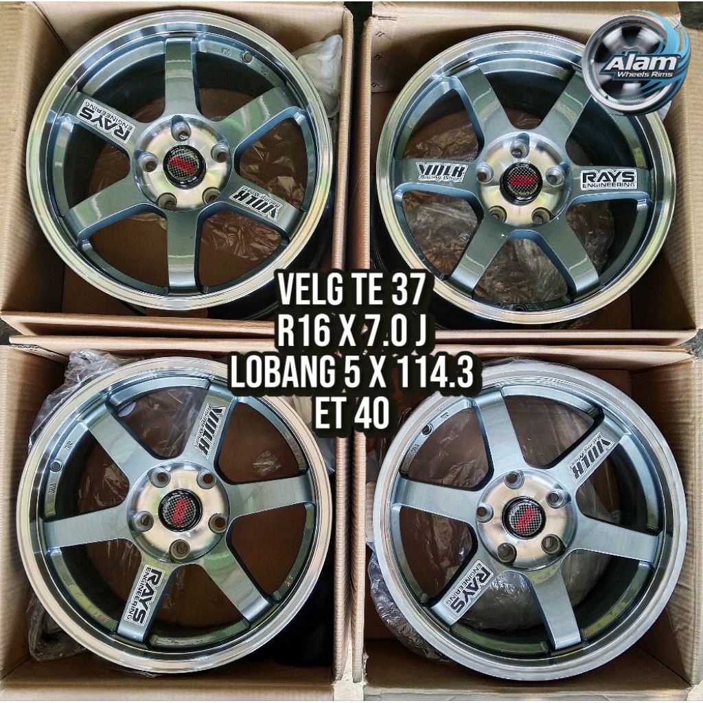 VELG BARU R16  TE37 LOBANG 5 PCD 114.3