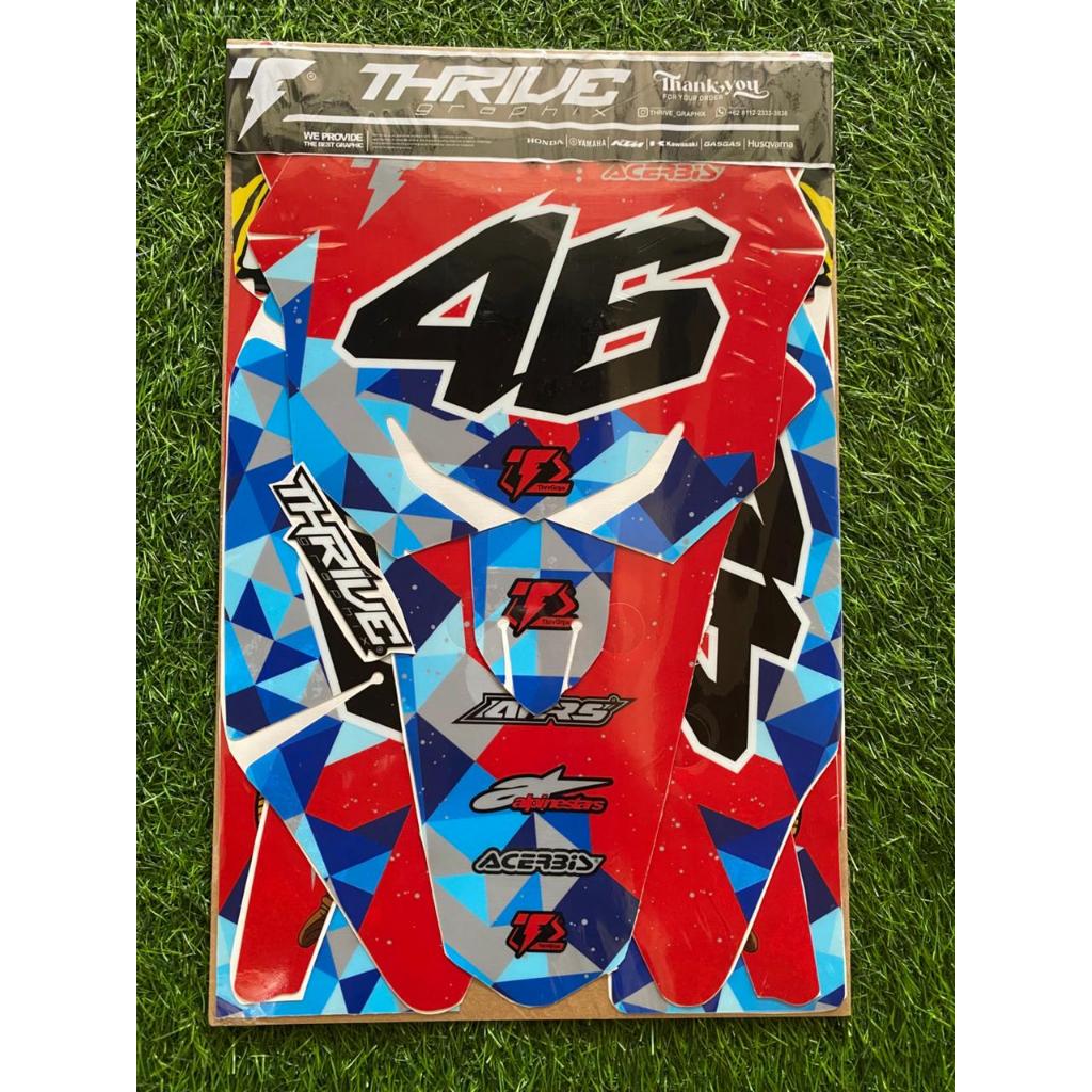 DECAL STIKER KLX GORDON MERAH BIRU KARAKTER ANIMASI SUPERMOTO FULL BODY CUSTOM DESIGN