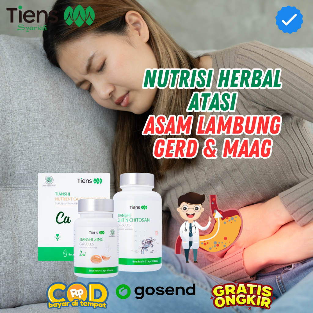 Tiens Tcm Herbal China Asam lambung Maag Gerd Kalsium Murni Chitosan Zinc Ori Tianjin Fitofarmaka