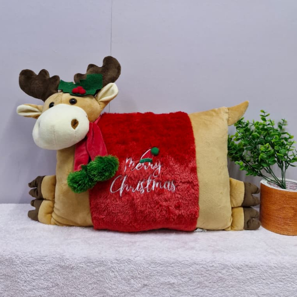 Bantal Boneka Reinder Syall Size 50cm/boneka chrismast/kado boneka natal/bantal rusa natal