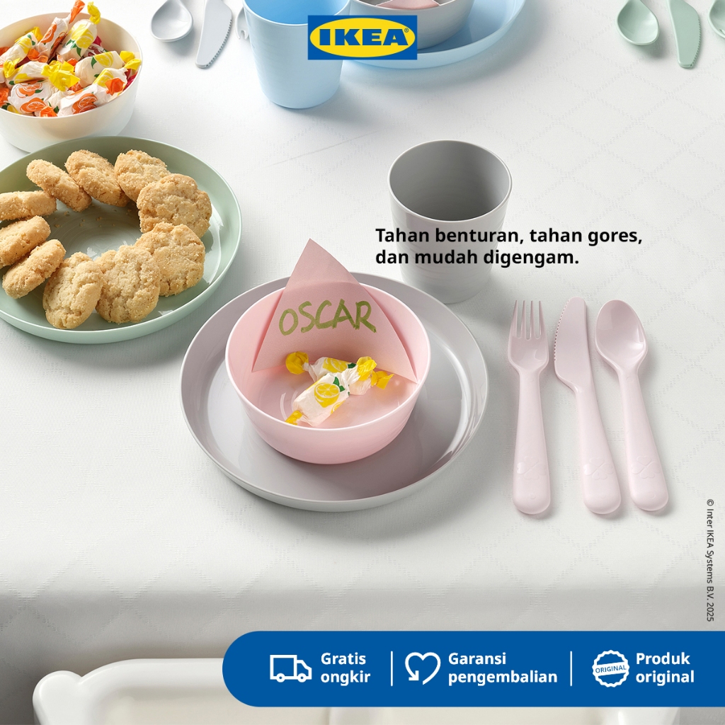 IKEA KALAS Piring Makan Bayi Serbaguna Warna-Warni Isi 6pcs