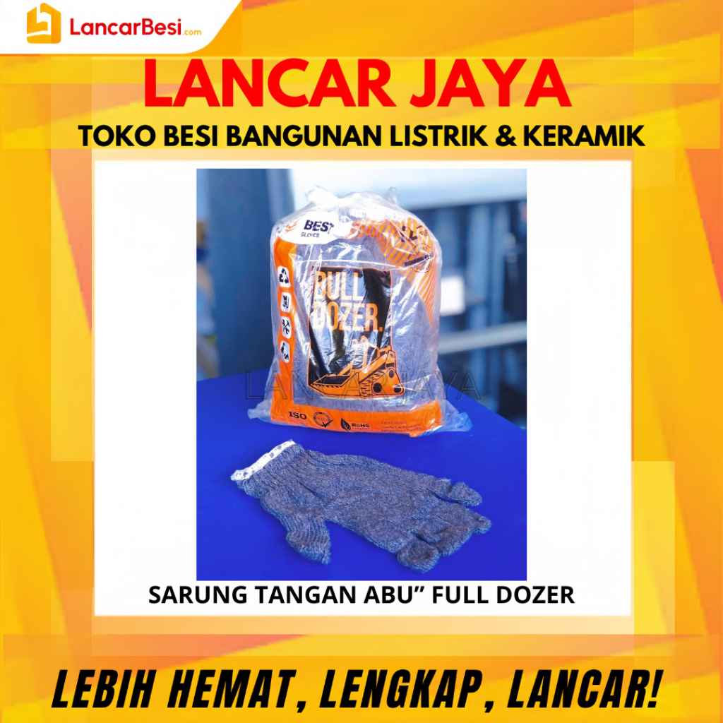 Sarung Tangan Rajut Abu" Polos Full Dozer