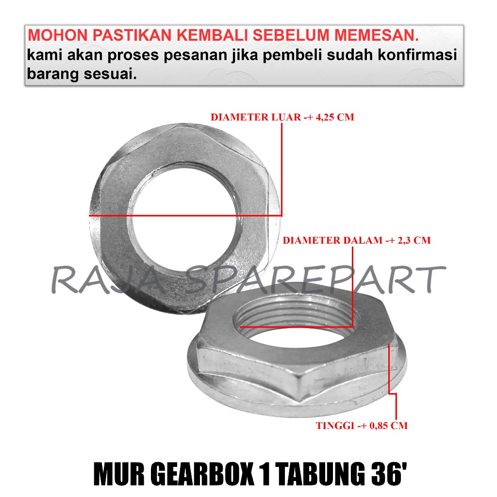MCA MUR GEARBOX MESIN CUCI / MUR GEARBOX 1 TABUNG 36"