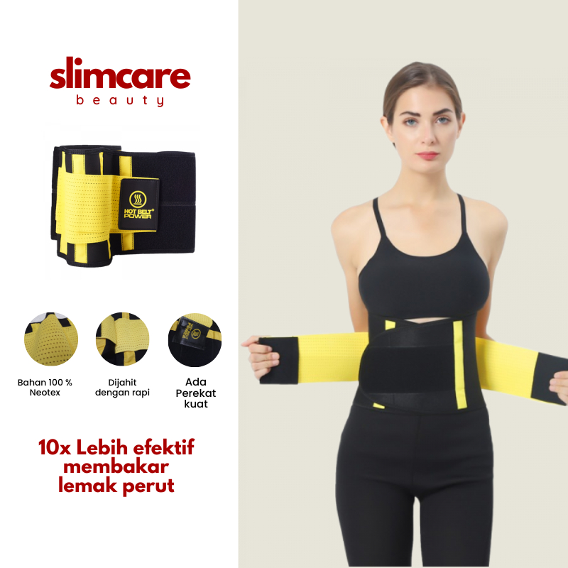 Korset Pelangsing Perut Hot Shaper Power Belt Sabuk Pengecil Perut Buncit Wanita Pembakar Lemak Orig