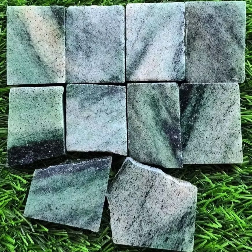 Lempengan Batu Pasir Intan Hijau Natural Alam / Batu Pasir Intan Hijau / Bahan Batu Pasir Intan Hija