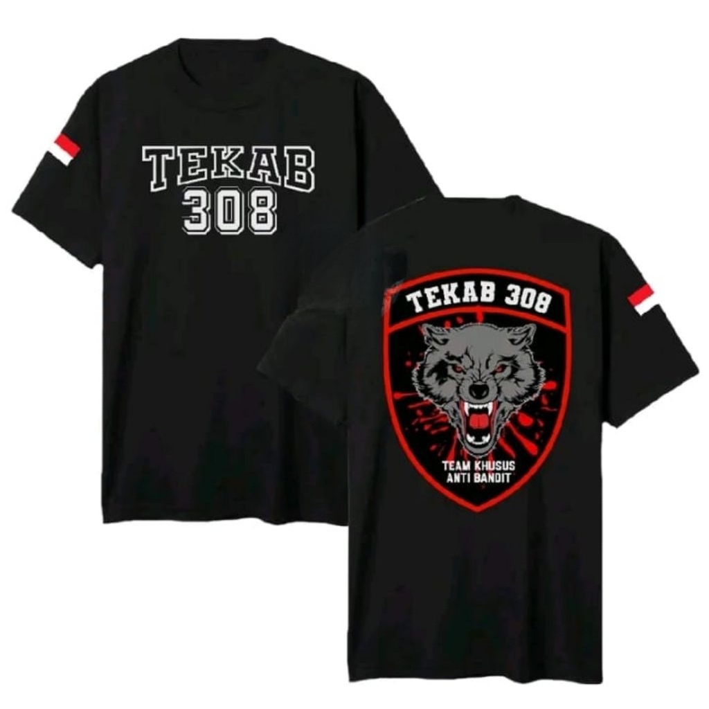 KAOS Polisi Tactikal Tekab 308 Team  Khusus Anti Bandit Baju Pria Distro Polisi