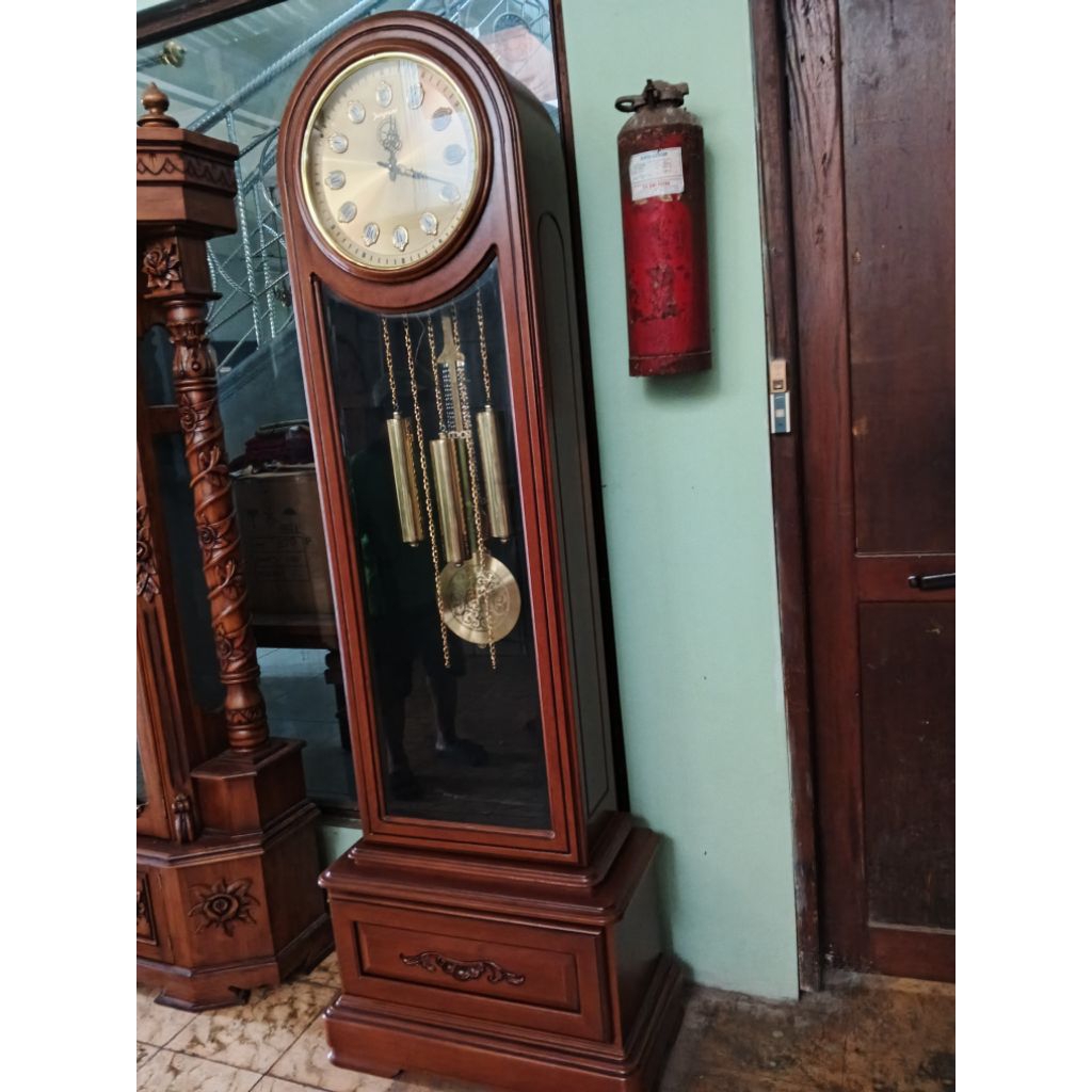 Ready stock lemari jam jati junghans asli Jerman