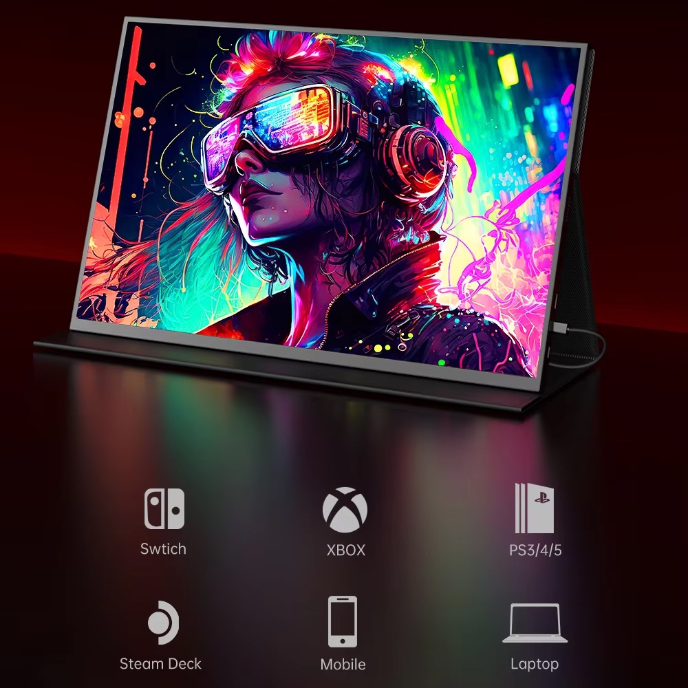 UPERFECT Portable Monitor 18 Inch IPS QHD 2.5K 144Hz Type C Mini HDMI - K118 - Black