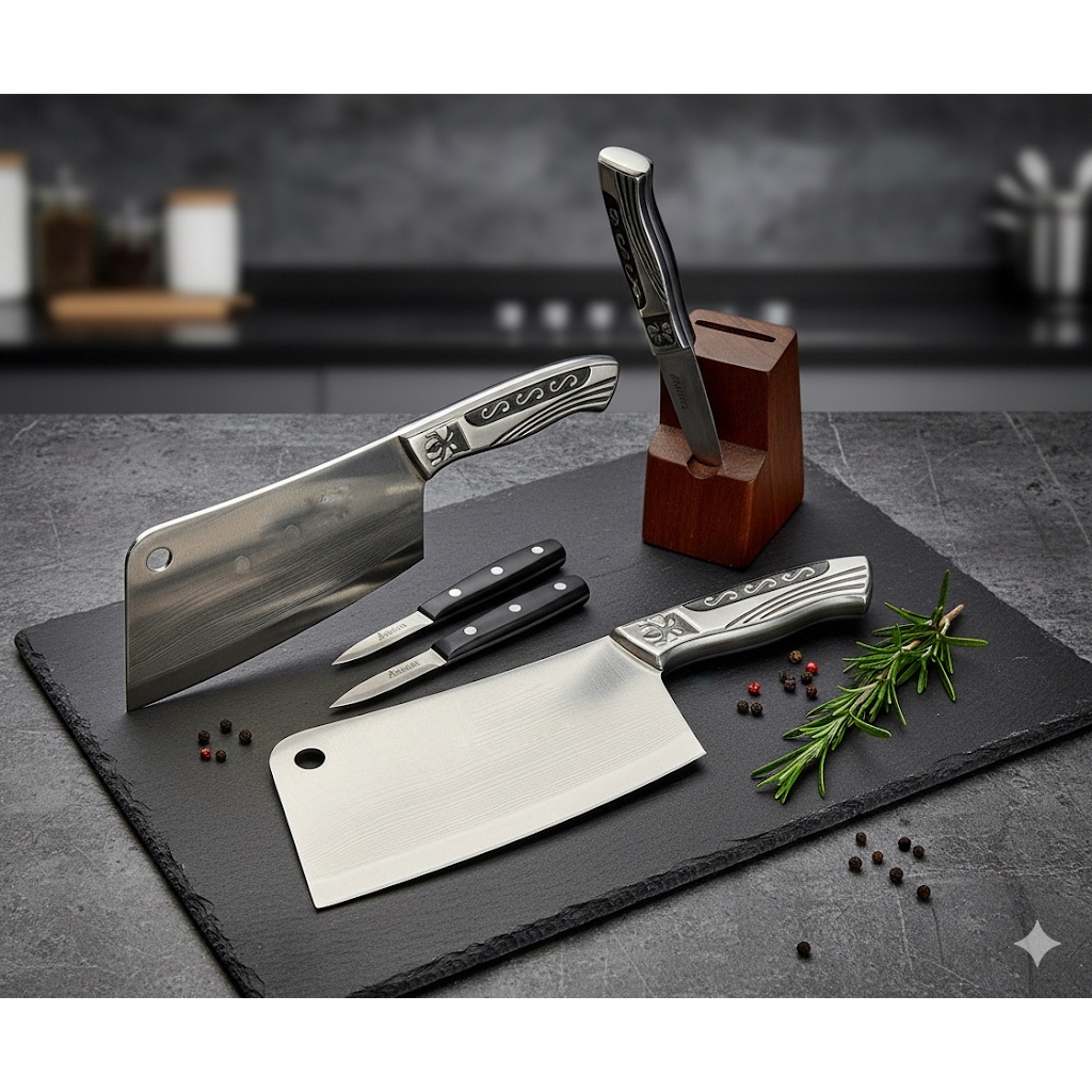 Pisau Dapur Seset Daging Stainless Steel Tajam Tebal