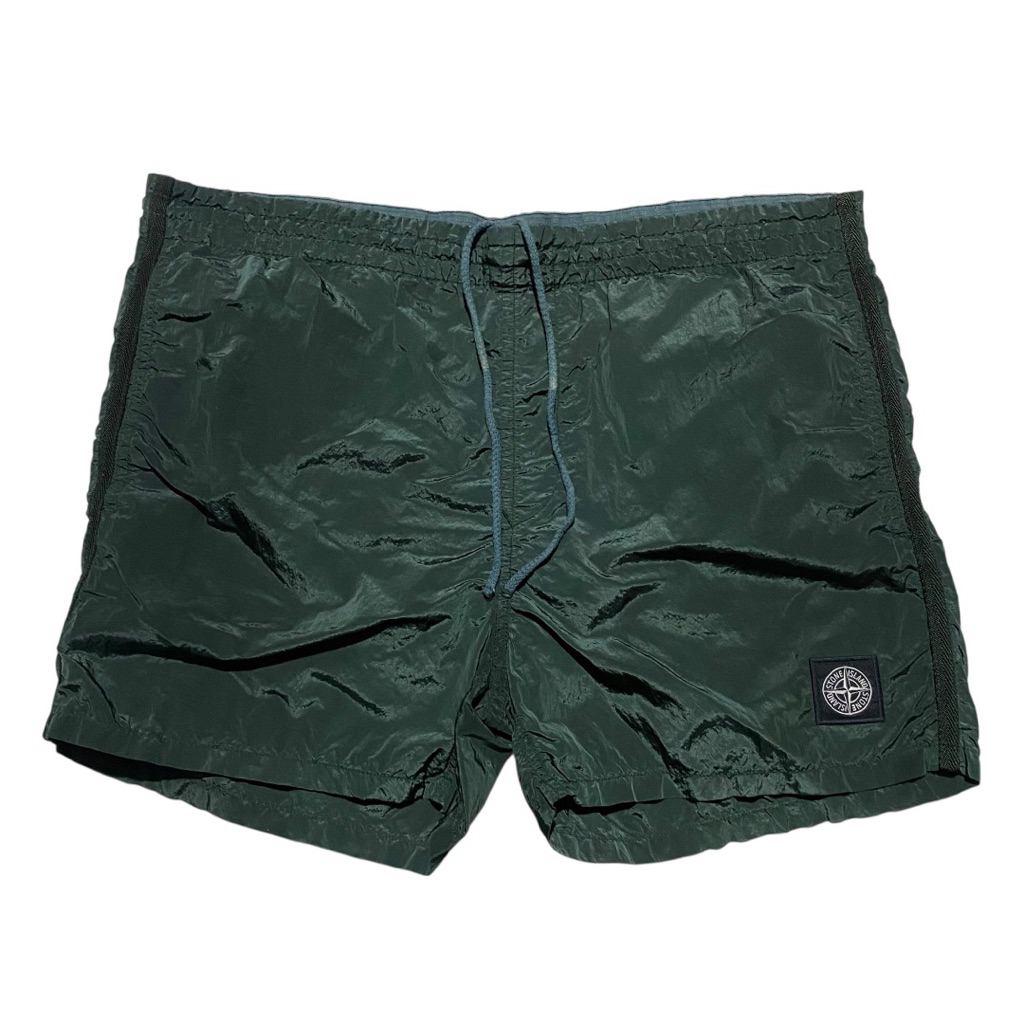 Stone island junior nylon metal green olive swim shortpant