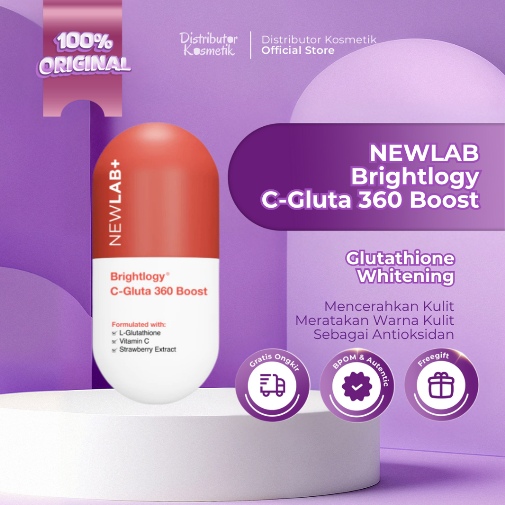 [ AGEN RESMI ] NEWLAB Brightlogy C-Gluta 360 Boost || Minuman Glutathione untuk Pemutih Badan || Glu