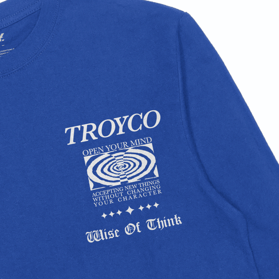 Troy Company Longsleeve Tshirt Benhur Wise Of Think - Kaos Lengan Penjang Biru Benhur LSD 3354