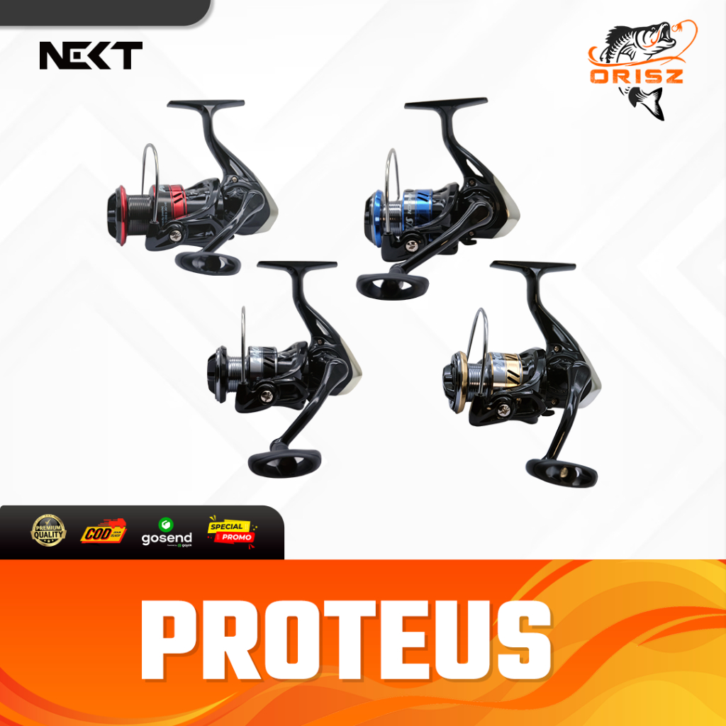 Reel Pancing Next Proteus Drag Kuat 4 Warna