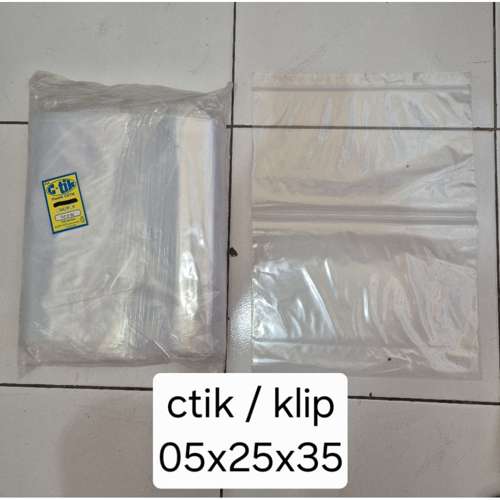 100pcs plastik ziplock c-tik klip 25x35