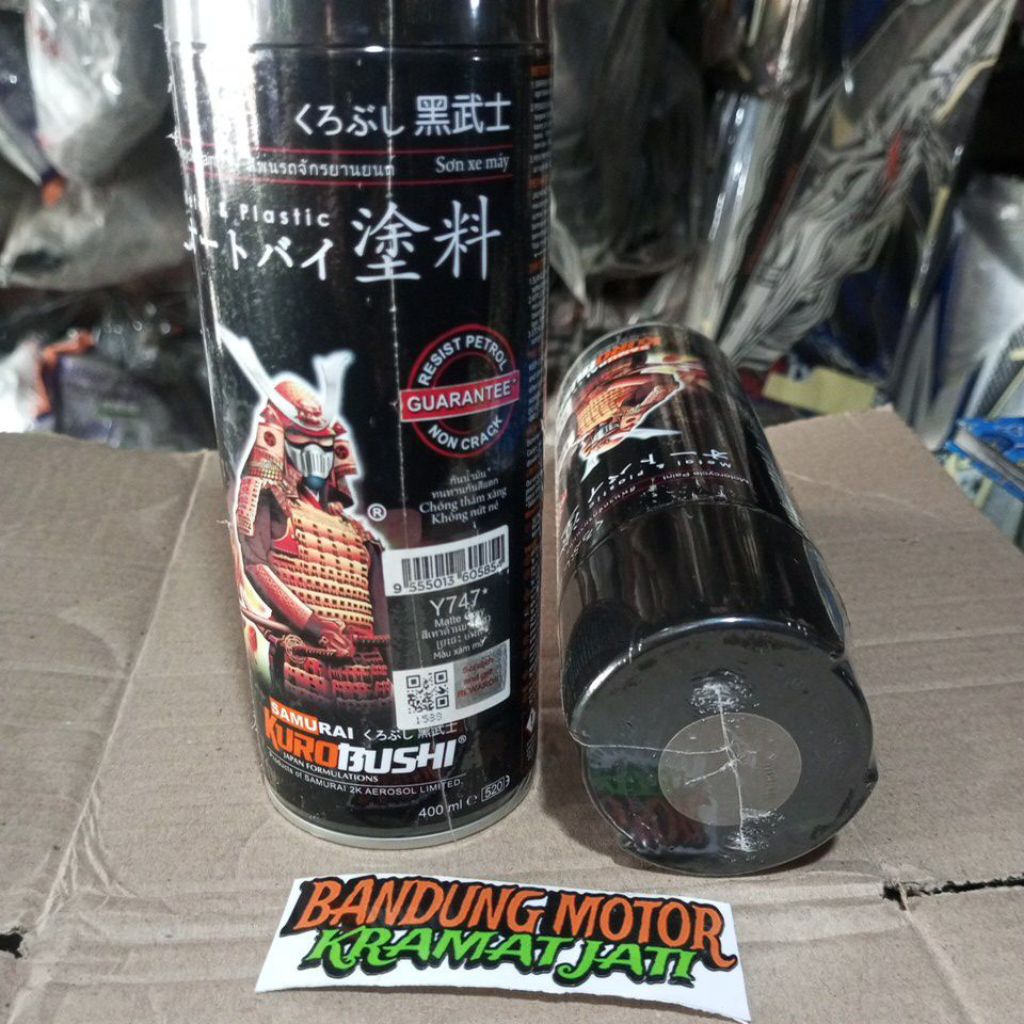 pylok pilok Pilox pylox cat kaleng semprot spray samurai kurobushi Y747* matte grey