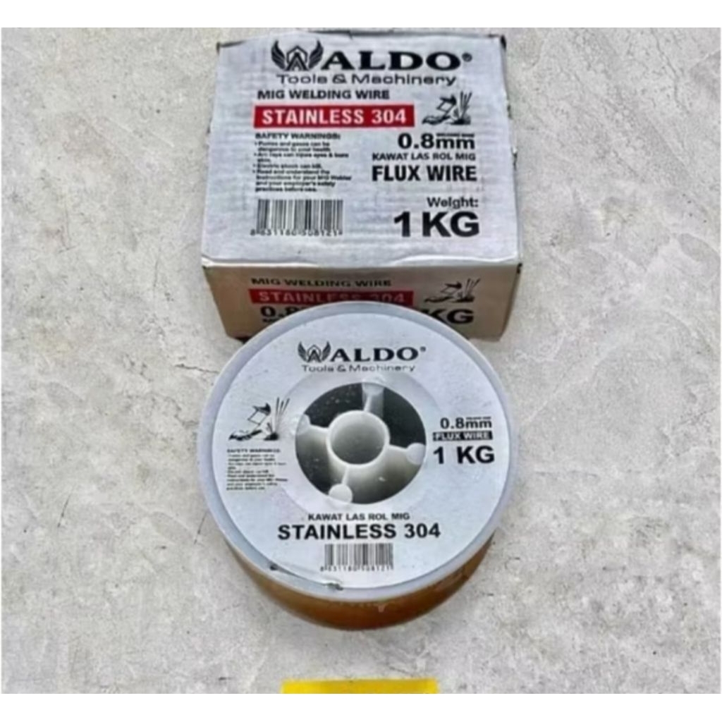 Kawat Las Rol Mig Flux Wire 0.8mm Kawat Las Mig Welding Wire Stainless 1kg Aldo