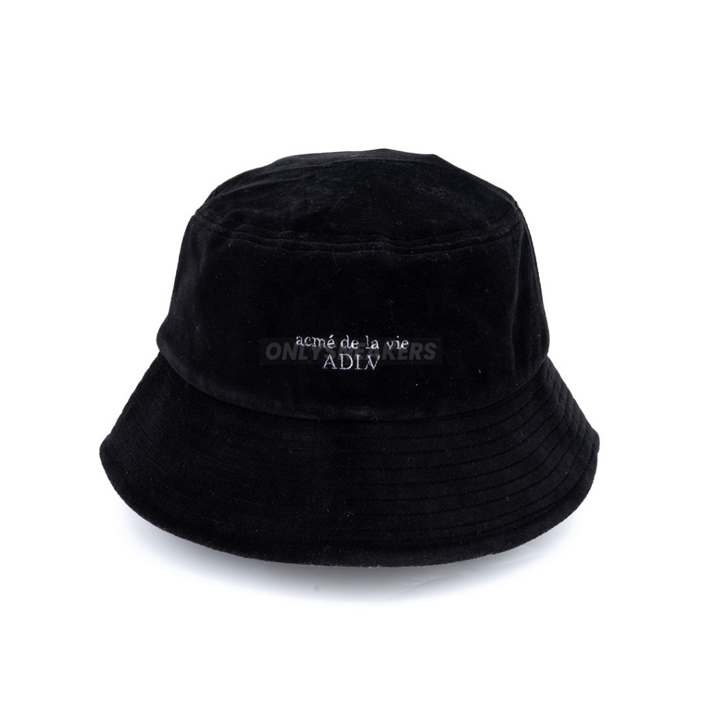 ADLV BASIC LOGO VELOUR BUCKET BLACK HAT