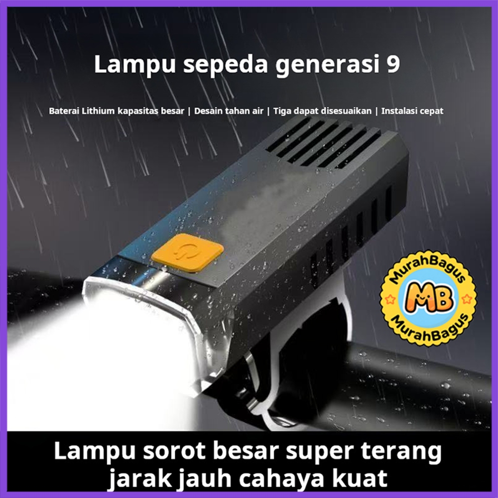 Lampu depan sepeda untuk bersepeda di malam hari, lampu depan sepeda gunung isi ulang, lampu sorot s