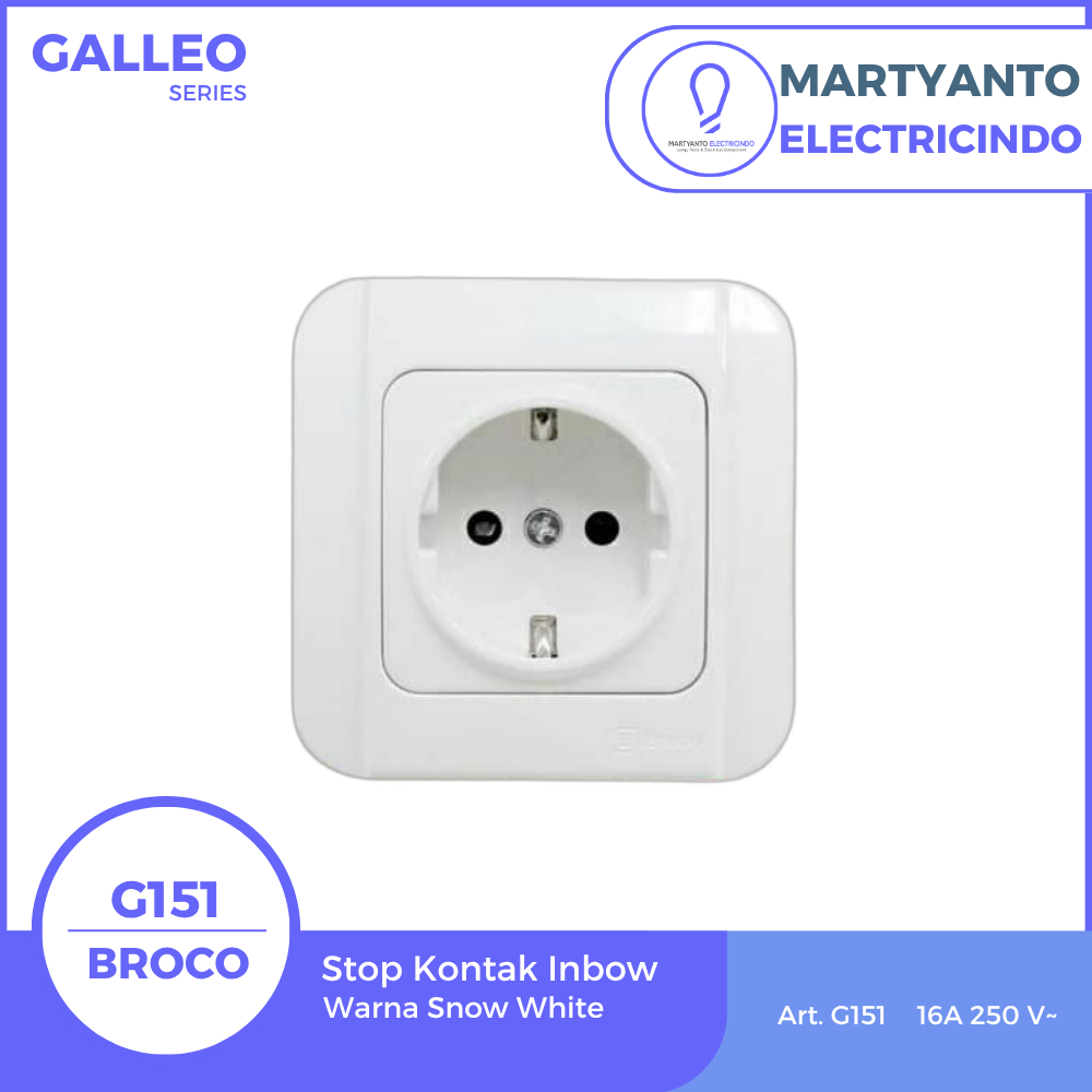 Broco Stop Kontak Galleo G151 Warna Snow White