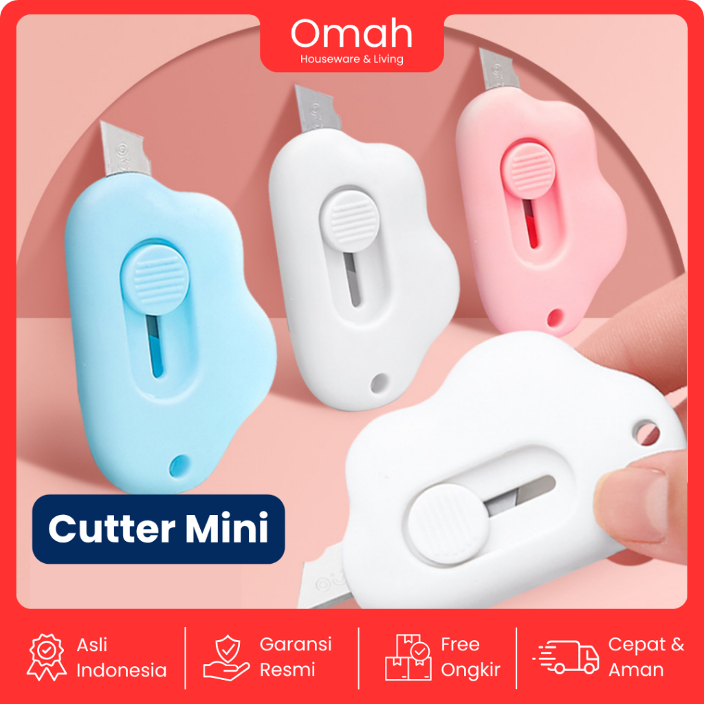 Cutter Mini Bentuk Awan Lucu | Pisau Paket | Cutter Paket