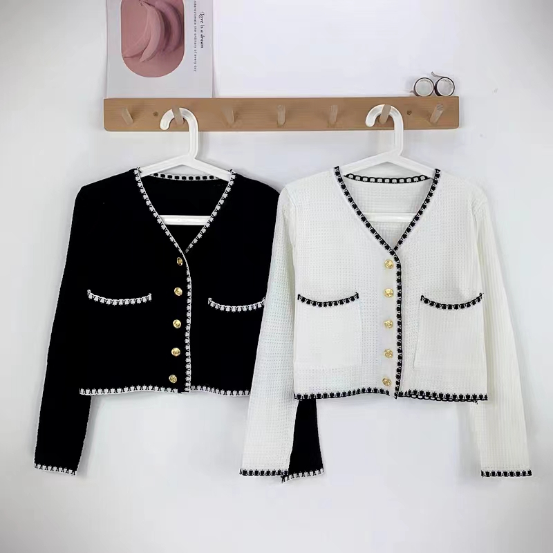 2 Warna Cardigan Rajut Atasan Crop Top Kardigan Rajut Lengan Panjang Fashion Korea Style Wanita Gaya