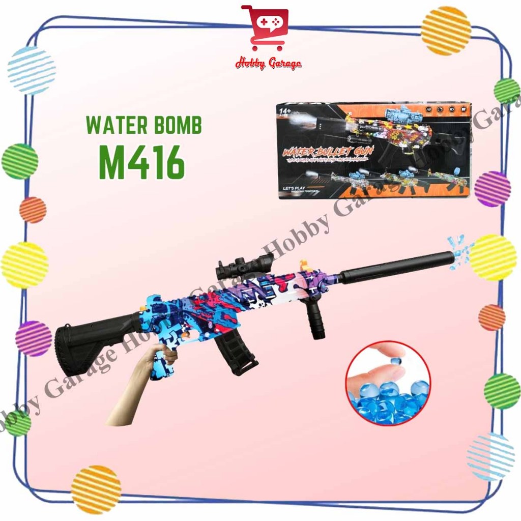 JM Indonesia Mainan Tembakan M416 WaterGell Gun Anak HK416 Water Gel