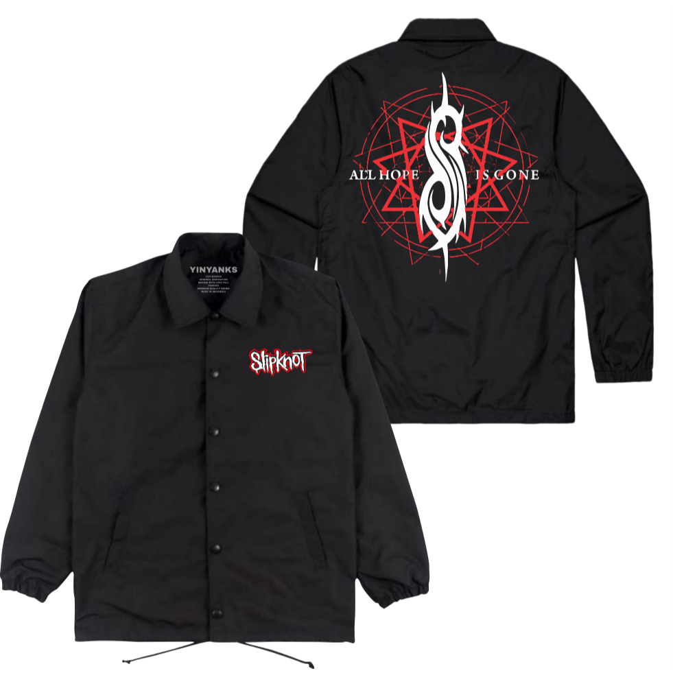 The Wasnas Coach Jacket Slipknot All Hope Is Gone Jacket musik warna Hitam