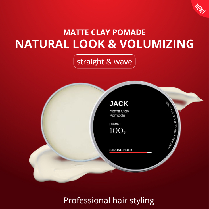 JACK Matte Clay Pomade 100gr Minyak Penata Rambut Pria Bervolume Bertekstur Kaku Kering Natural