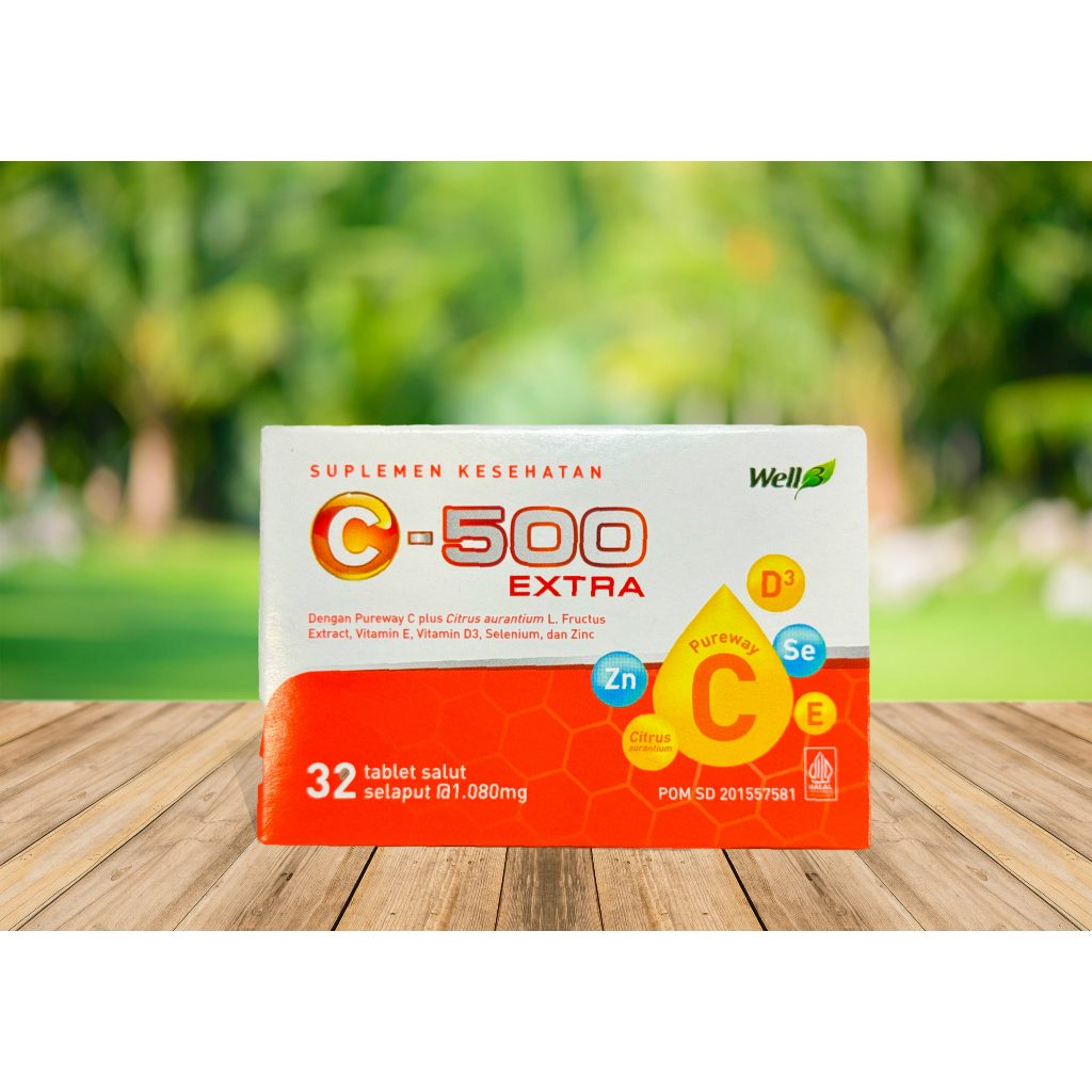 CNI VITAMIN C WELL 3 C-500 EXTRA KEMASAN STRIP BOX MIRIP ESTER C CNI KEMASAN BARU