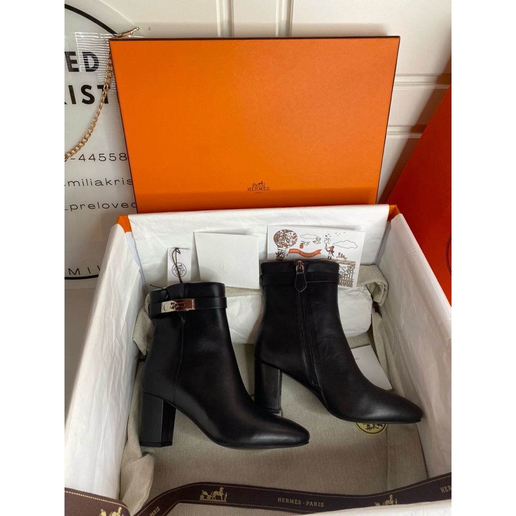 Preloved H saint germain ankle boots black shw Authentic