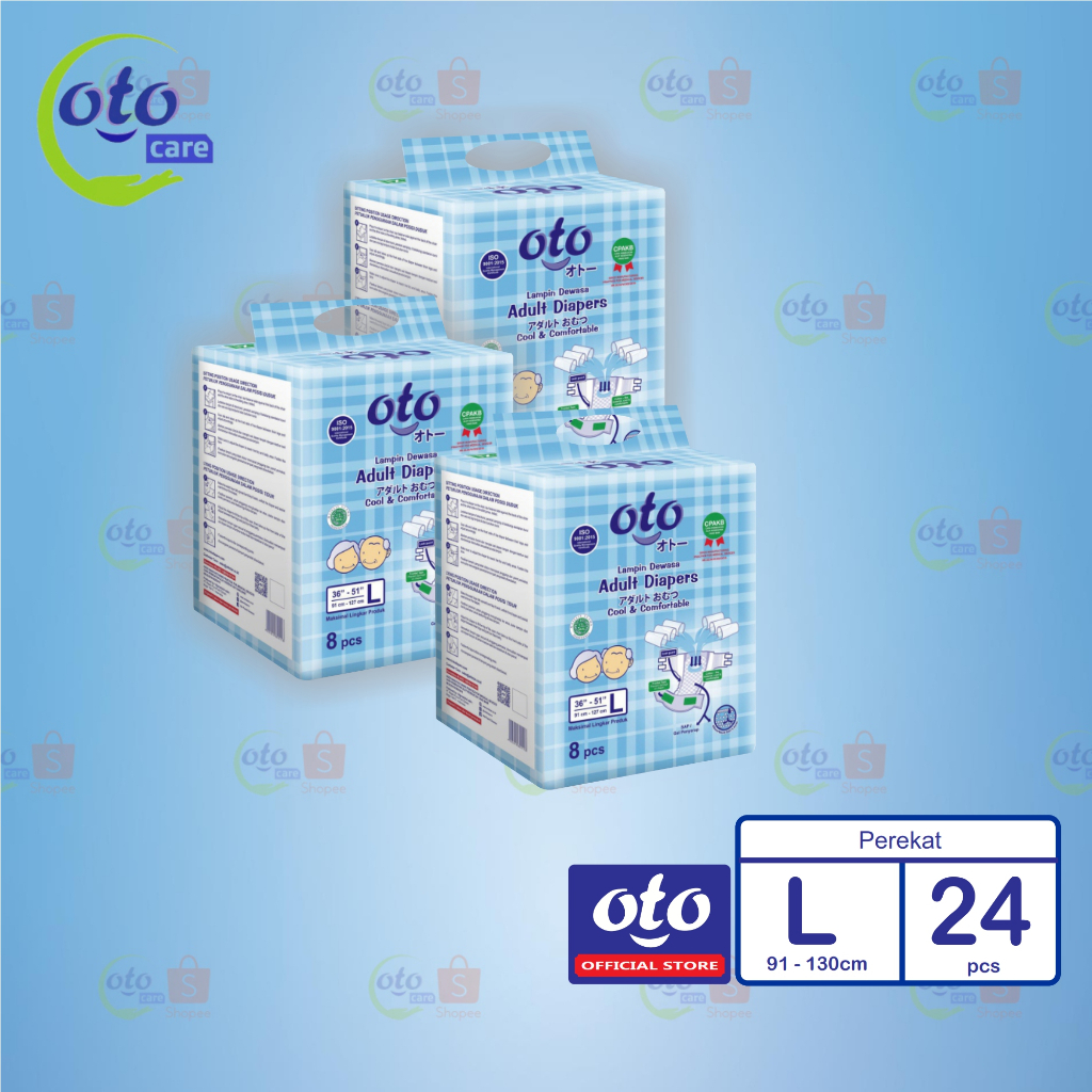 OTO Popok Dewasa Model Lem Perekat 8 L - 3 Pack