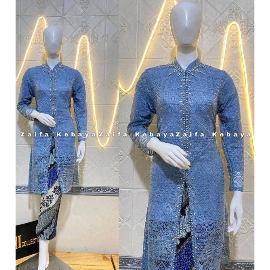 Kebaya Tunik Brokat Busui Payet - Kebaya Modern - Kebaya Wisuda - Kebaya Brokat Modern - Kebaya Pest