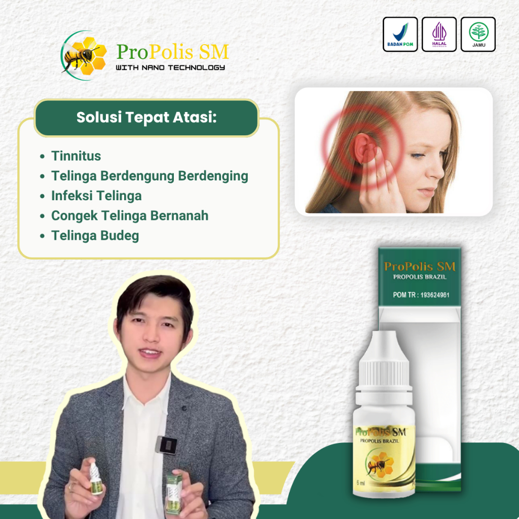 Obat Tetes Telinga Telinga Berdenging Tinnitus Berdengung Terus Menerus Infeksi Telinga Propolis SM