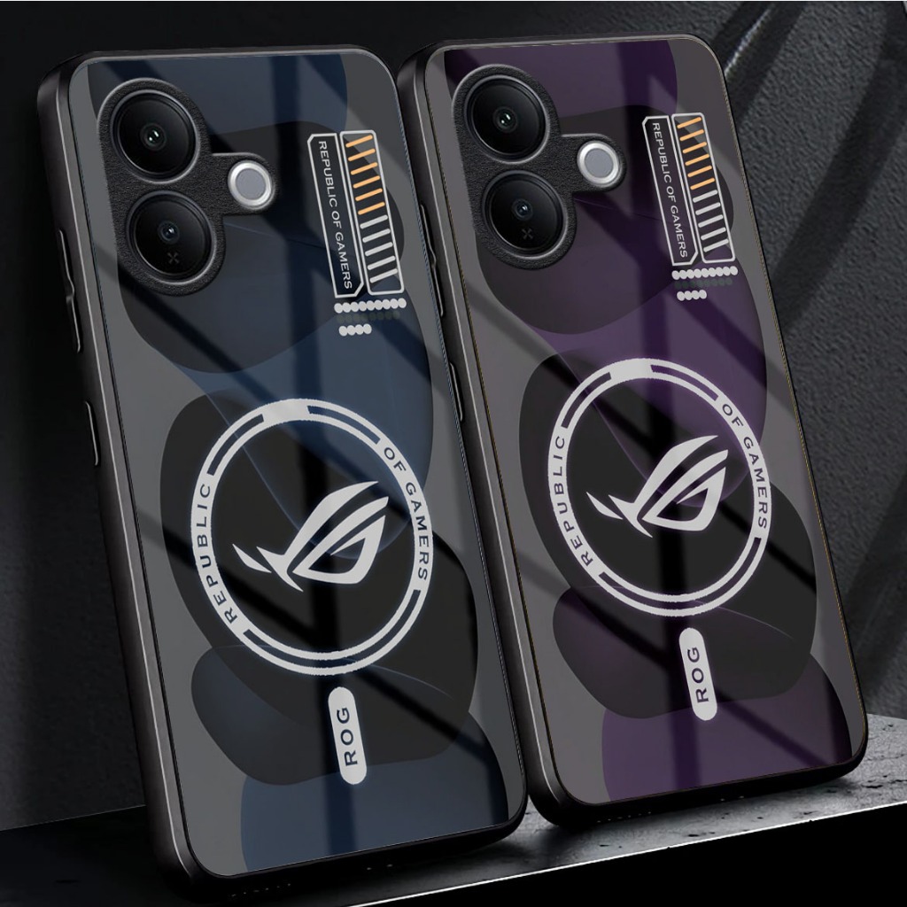 Case hp for VIVO V60 LITE Motif ROG | Case V60 Lite | Casing V60 Lite | Case Kaca Akrilik | Case Glo