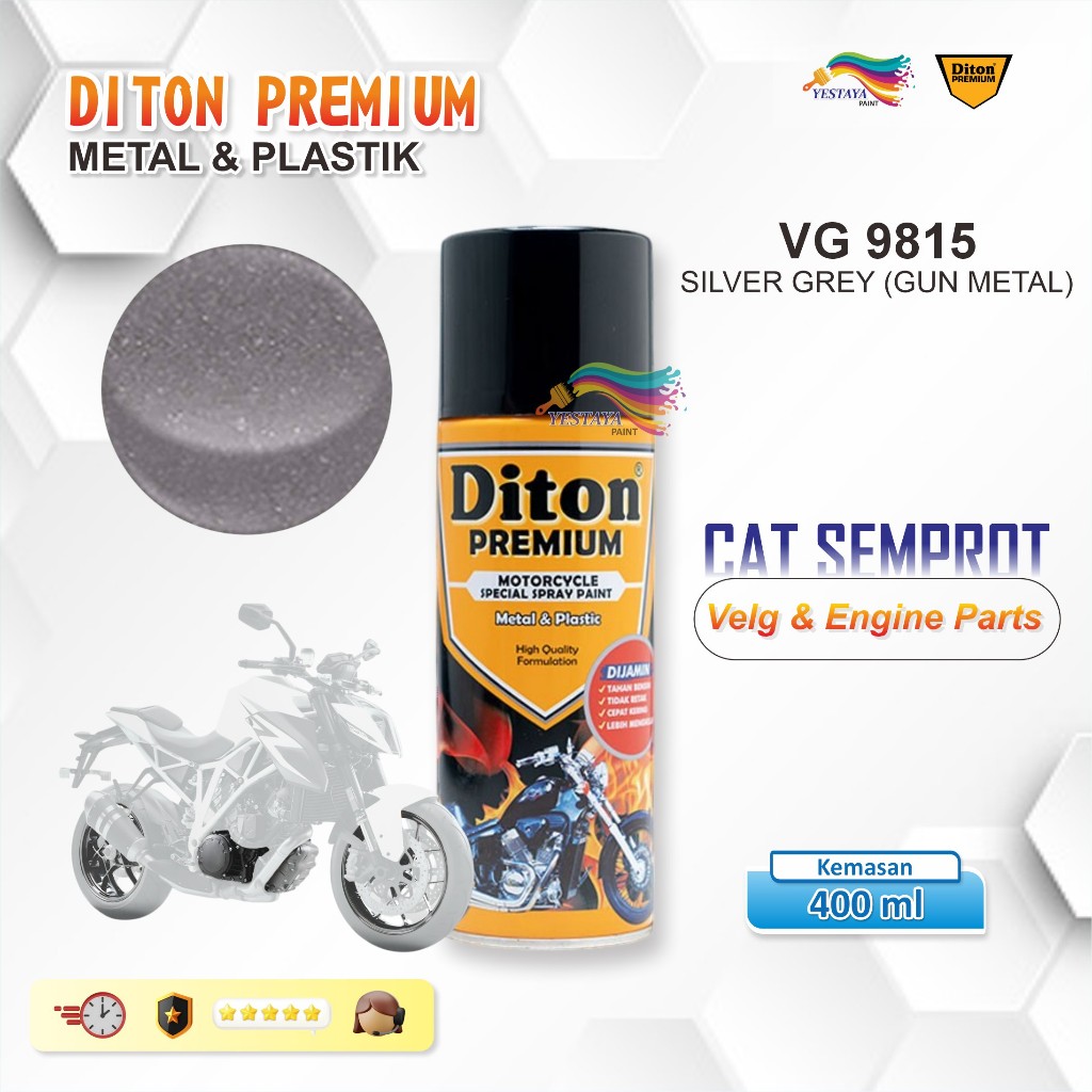 [TERMURAH] DITON PREMIUM VELG& ENGINE VG 9815 SILVER GREY CAT SEMPROT PYLOX PILOK