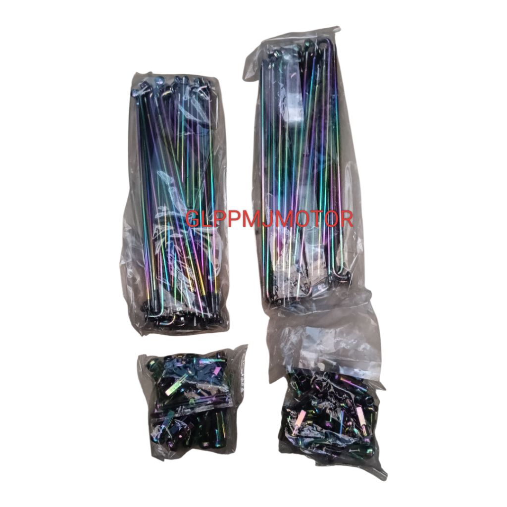 JARI JARI RUJI SET DEPAN BELAKANG RAINBOW JUPITER MX VEGA ZR Z R NEW BESAR RING 17 RODA PELK PELEK V