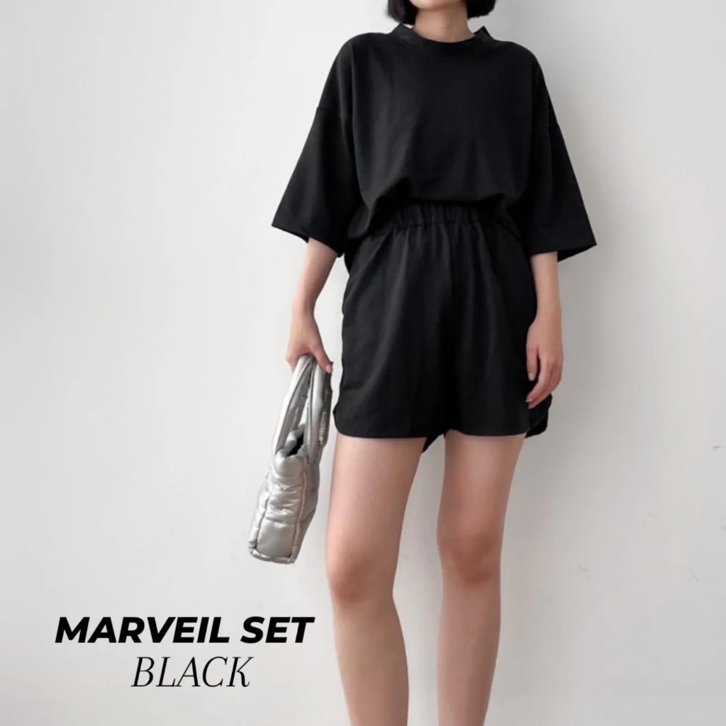 DELIGHTLINE - MARVEIL SETELAN CELANA PENDEK WANITA - BAHAN BABYTERRY