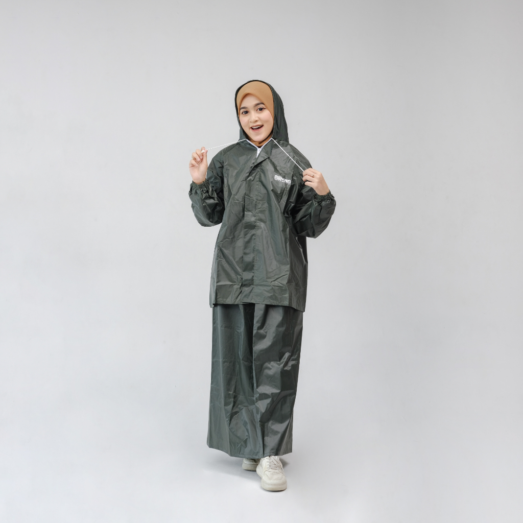 Jas Hujan Wanita Rok Mantel Hujan Setelan Baju Dan Rok Dewasa  By Pamor