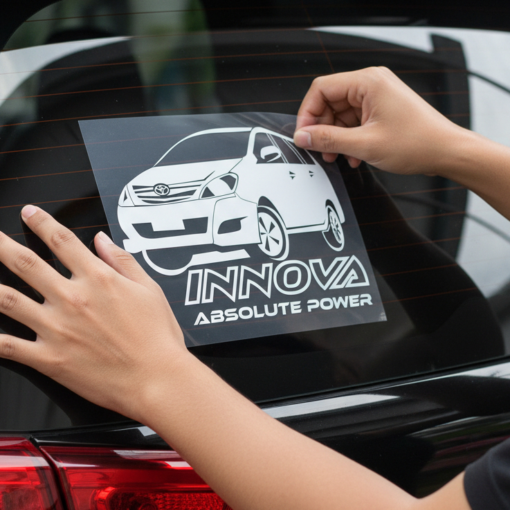 Stiker cutting Variasi kaca mobil kijang Innova