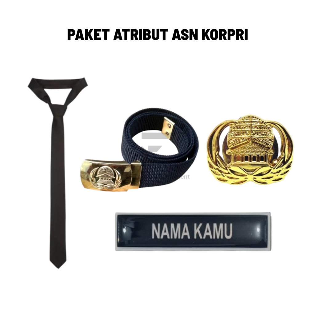 SF Tactical Paket Lengkap Atribut ASN Korpri Dasi NameTag Pin Sabuk Korpri Lengkap