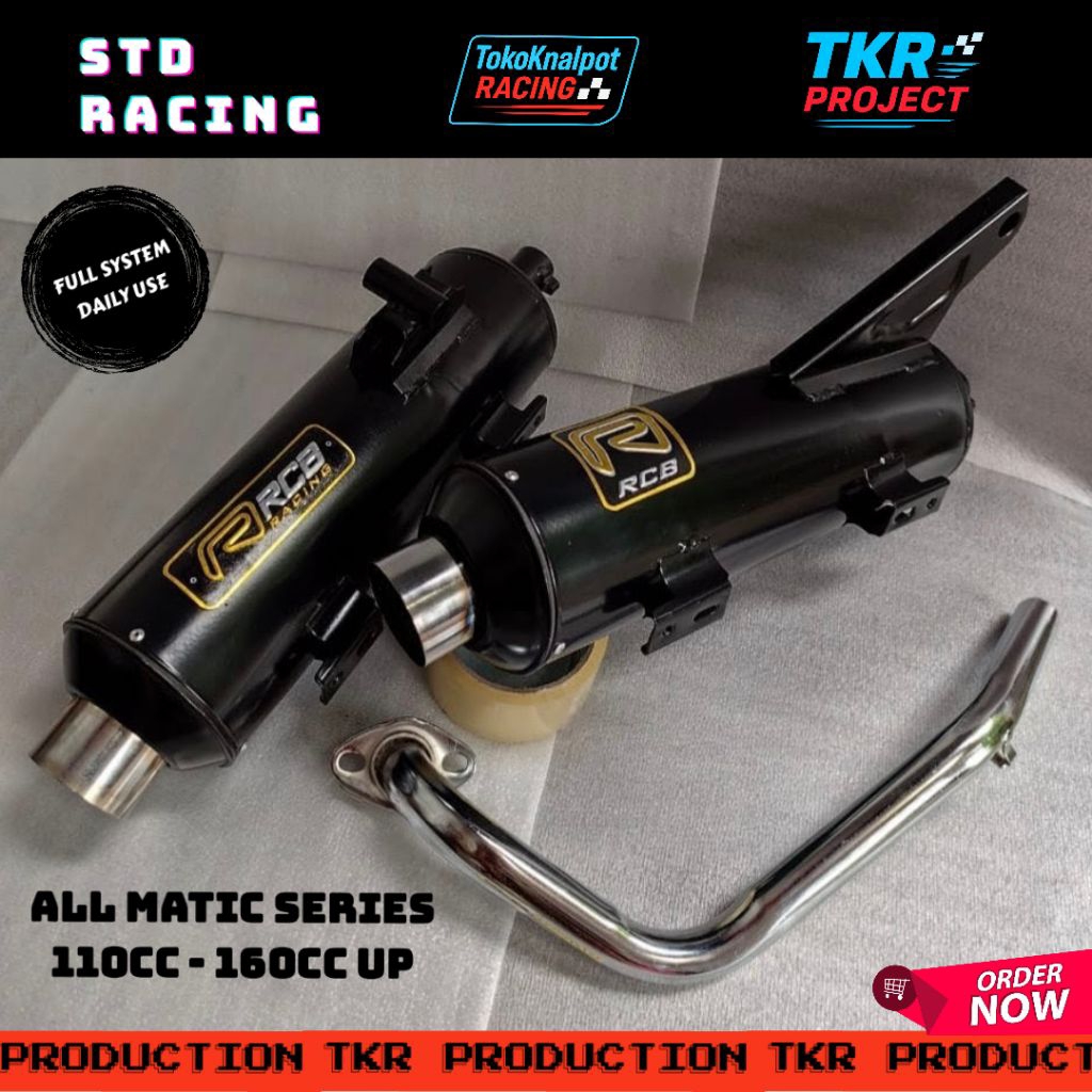 Knalpot RCB ORI Suara Bass Adem Anti Tilang, Ramah Lingkungan Full System Tinggal Pasang Untuk Motor